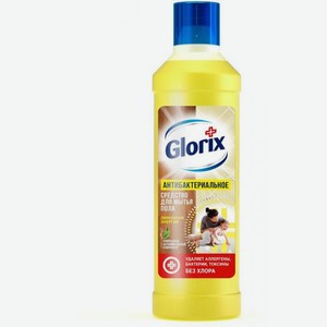 Средство для мытья пола Glorix 3в1 Лимонная энергия антибактериальное 1л