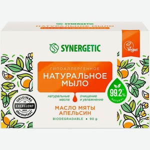 Мыло Synergetic туалетное Гипоаллергенное Натуральное мята и апельсин 90г