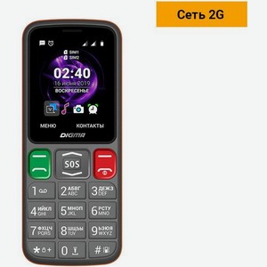 Сотовый телефон Digma Linx S240, серый/оранжевый