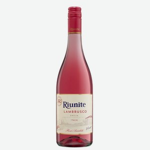 Игристое вино Риуните Ламбруско жемчуж. розовое п/сладкое 7,5-9,5% 0,75л (Италия)