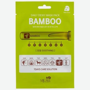 Маска тканевая для лица c экстрактом бамбука Mijin Cosmetics Mj Care Daily Dew Mask Pack Bamboo 25 г