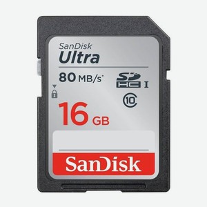 Карта памяти SanDisk 16Gb Ultra SDHC Class 10 UHS-I (80/10 MB/s)
