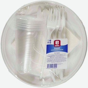 Набор одноразовой посуды Econta на 6 персон белый