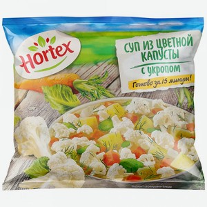 Смесь овощная Hortex Суп из цветной капусты с картофелем и укропом быстрозамороженная, 400 г