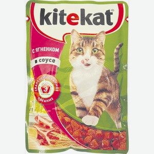 Корм для кошек Kitekat влажный с ягненком в соусе, 85 г