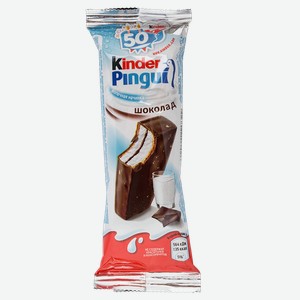 Пирожное Kinder Pingui бисквитное с молочной начинкой в темном шоколаде, 30 г