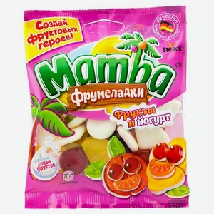 Мармелад жевательный Mamba Фрумеладки Фрукты и йогурт, 140 г