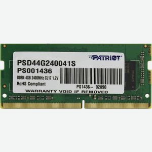 Память оперативная DDR4 Patriot 4Gb 2400MHz (PSD44G240041S)