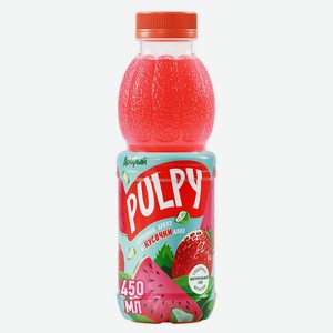 Напиток сокосодержащий Pulpy клубника-арбуз с кусочками алоэ 450 мл