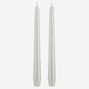 Свеча Bertek Metallic стержни конические перламутр 2,1х25 см, 2 шт
