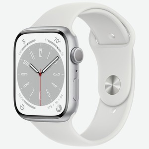 Смарт-часы Apple Series 8 GPS 45mm Silver Aluminium/White (MP6N3)