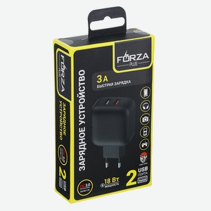 Зарядное устройство Forza Быстрая зарядка, 2USB, арт.916-234, шт