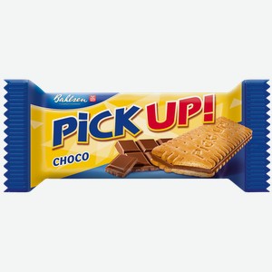 Печенье-сэндвич Bahlsen Pick up Choco с плиткой шоколада, 28 г