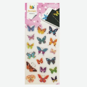 Наклейка леденцовая декоративная Бабочки, многоразовая, шт