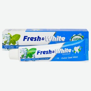 Зубная паста Lion Fresh&White отбеливающая супер прохладная мята, 160 г