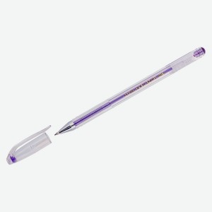 Ручка гелевая Crown Hi-Jell Metallic фиолетовая, 0,7 мм
