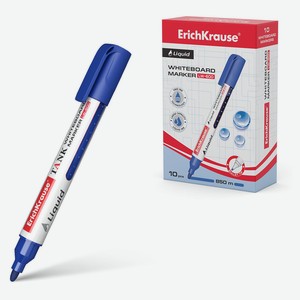 Маркер для досок ErichKrause Liquid LW-600 с жидкими чернилами синий, 1 шт