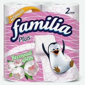 Туалетная бумага Familia Весенний цвет двухслойная, 4 рулона