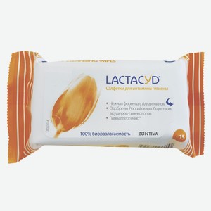 Салфетки влажные Lactacyd для интимной гигиены, 15 листов Россия