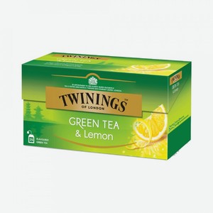 Чай зеленый Twinings с лимоном, 25х1,6 г