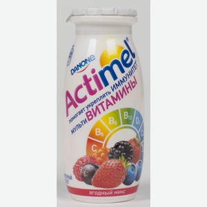 Продукт питьевой кисломолочный Actimel Ягодный микс 2,5%, 100 мл, шт
