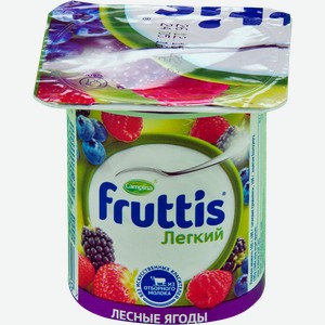 Продукт йогуртный Fruttis Легкий со вкусом ананаса и дыни, лесных ягод 0,1%, 110 г