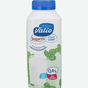 Йогурт питьевой Valio Натуральный 0,4%, 330 г