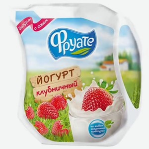 Йогурт питьевой Фруате с соком клубники 1,5%, 450 г