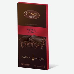 Шоколад Cemoi горький 72% какао, 100г