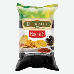 Чипсы Delicados Nachos кукурузные с кусочками оливок и паприкой, 150 г