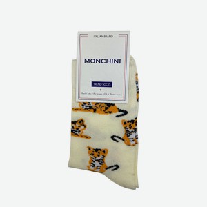 Носки женские Monchini артL154 - Молочный, Тигр, 38-40