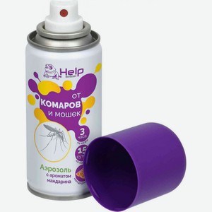 Аэрозоль от комаров и мошек репеллентный Help Цитрус, 75 мл