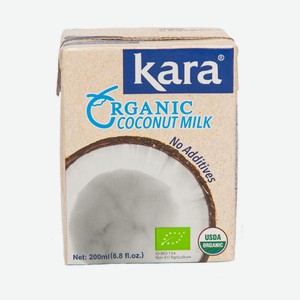 Кокосовое молоко Кara Organic органическое 17% 200мл