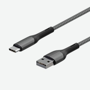 Кабель USB Type-C InterStep USB2.0 0,2м, Dark Grey