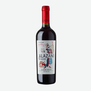 Вино Alazani Алазанская долина красное полусладкое, 0.75л Грузия