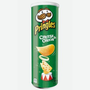 Чипсы картофельные Pringles с сыром и луком, 165 г, 9 шт в упаковке