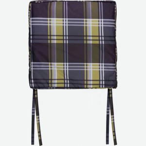 Подушка-сидушка на стул принт: клетка цвет: серый/оливковый, 40×40×3,5 см