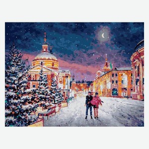 Картина по номерам Белоснежка Снежная сказка в городе