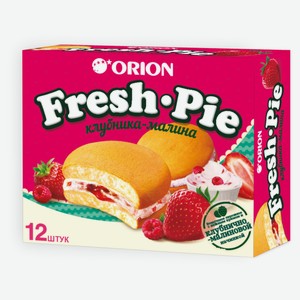 Пирожное бисквитное Orion Fresh Pie с клубнично-малиновой начинкой, 300 г