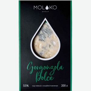 Сыр мягкий Горгонзола Dolce Moloko Group с голубой плесенью 55%, 200 г