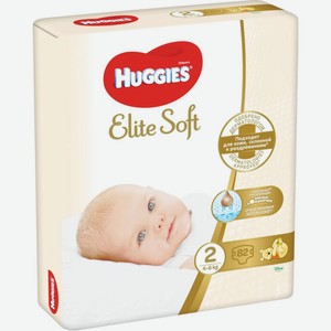 Подгузники Huggies Elite Soft 2 (4-6 кг), 82 шт.