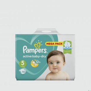 Детские подгузники 11-16кг PAMPERS Active Baby Junior Mega Box Mini Size 5 90 шт