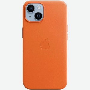 Чехол (клип-кейс) Apple Leather Case with MagSafe, для Apple iPhone 14, оранжевый [mpp83fe/a]