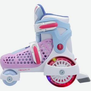 Роликовые коньки REACTION Junior, для девочек, размер 25-28, колеса 40мм, ABEC 3, белый/розовый [112940-wk]