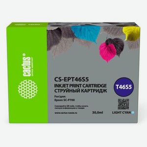 Картридж Cactus CS-EPT46S5, T46S5, светло-голубой пигментный / CS-EPT46S5