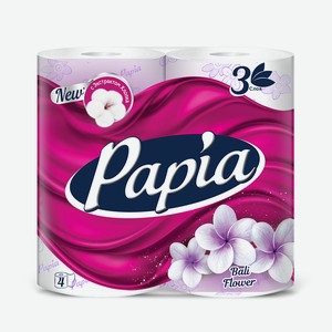 Туалетная бумага Papia Балийский цветок 3сл 4шт