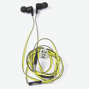 Наушники проводные Qilive Sport 1444 с микрофоном черно-желтые