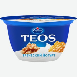 Йогурт Teos Греческий Грецкий орех и мёд 2% Савушкин 0,14 кг