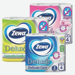 Туалетная бумага «Zewa» Deluxe, 3 слоя, 4 шт.