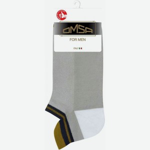 Носки мужские Omsa for Men короткие с запятником Active 114 цвет: серый меланж/горчичный, 45-47 р-р